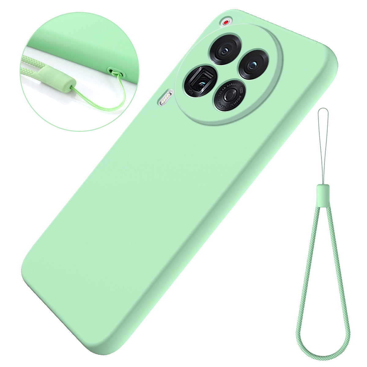 For Transsion Tecno Camon 30 Premier 5G Case Liquid Silicone Anti-fall Phone Cover with Hand Strap
