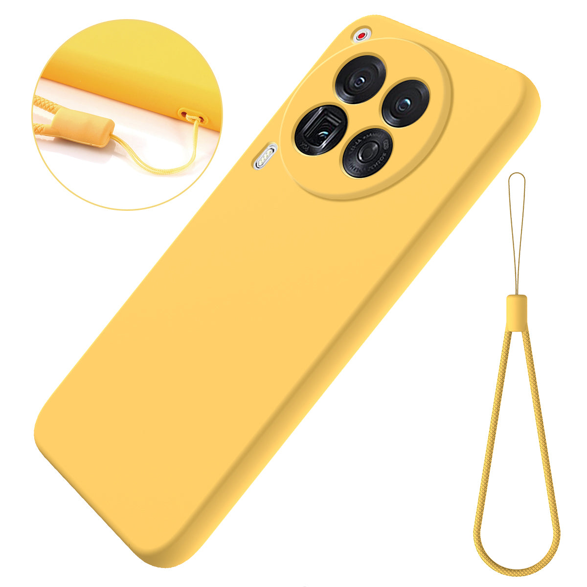 For Transsion Tecno Camon 30 Premier 5G Case Liquid Silicone Anti-fall Phone Cover with Hand Strap