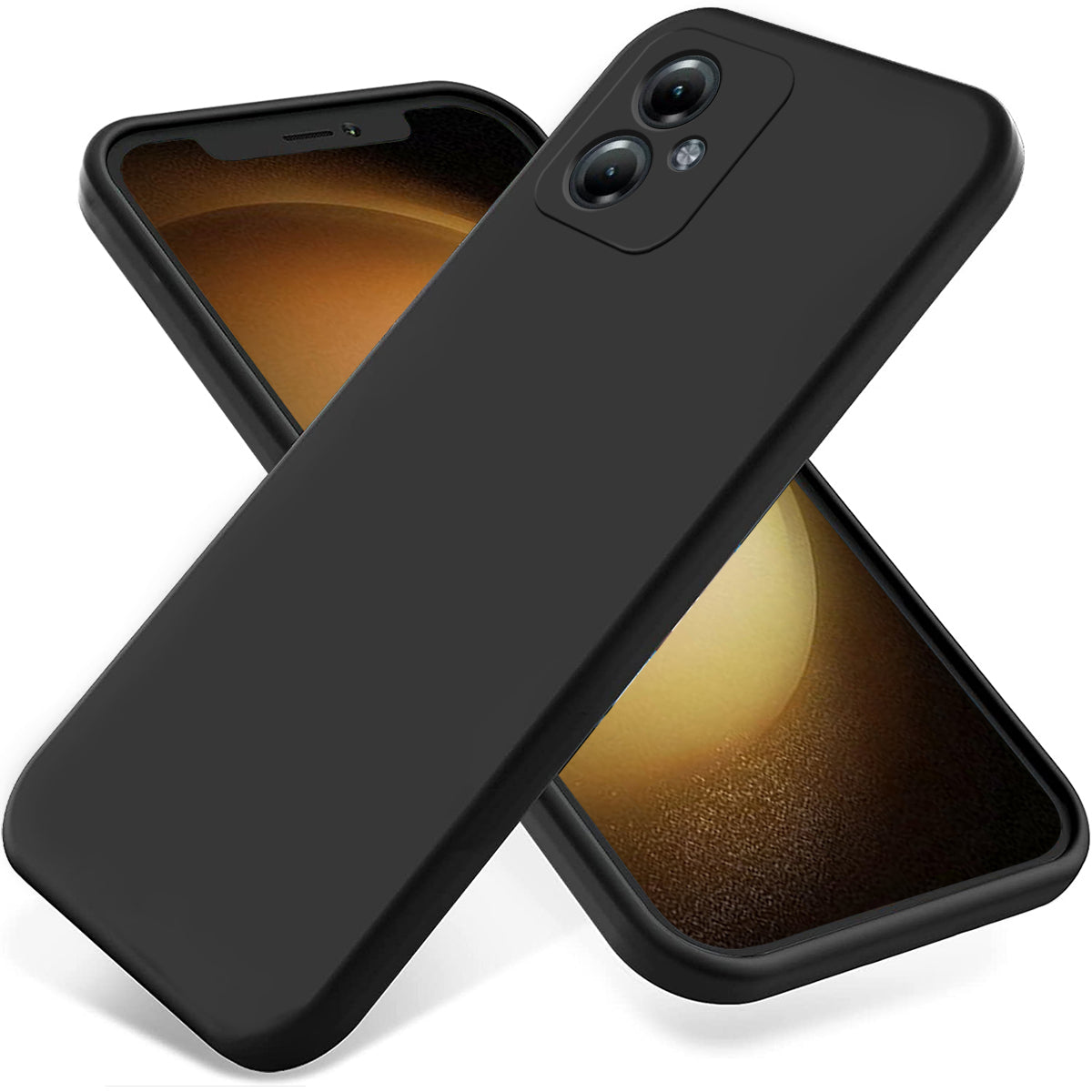 For Motorola Moto G64 5G Phone Case Liquid Silicone Drop-proof Phone Cover with Wrist Strap