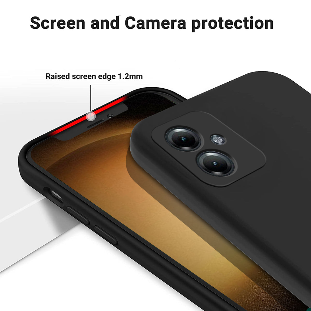 For Motorola Moto G64 5G Phone Case Liquid Silicone Drop-proof Phone Cover with Wrist Strap