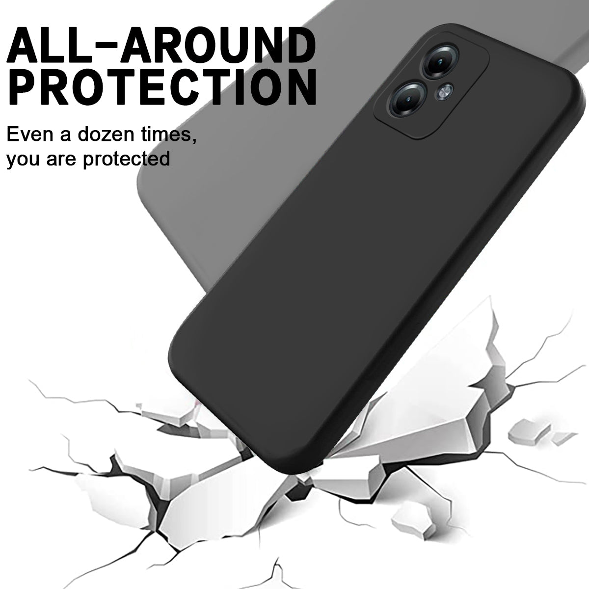 For Motorola Moto G64 5G Phone Case Liquid Silicone Drop-proof Phone Cover with Wrist Strap