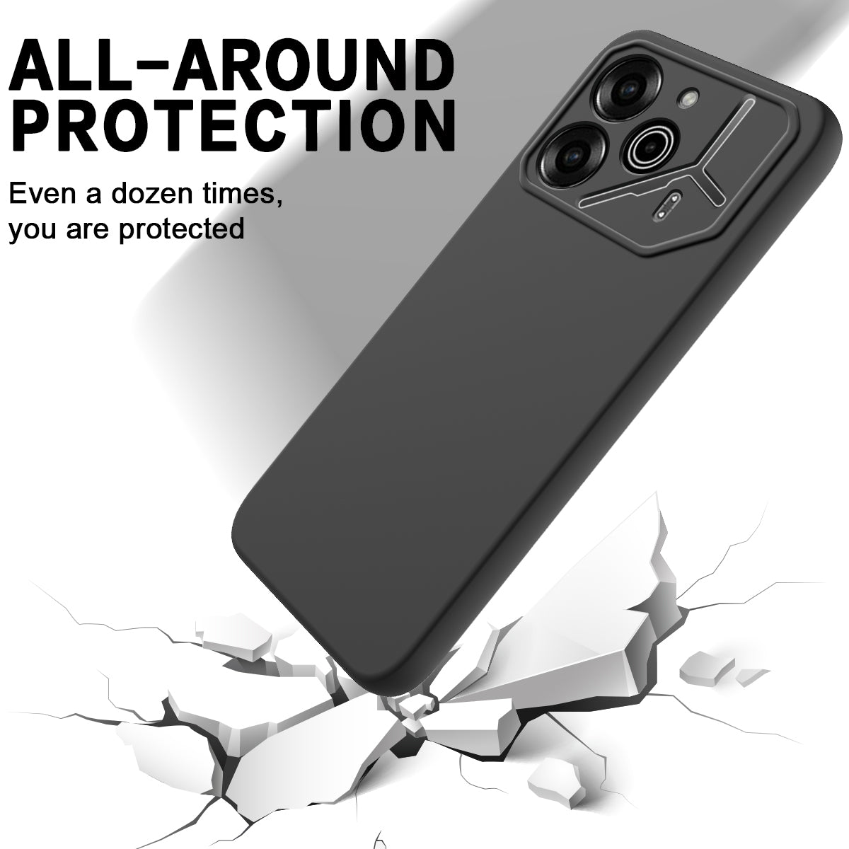 For Transsion Tecno Pova 6 Pro 5G Scratch Resistant Case Liquid Silicone Phone Cover with Hand Strap