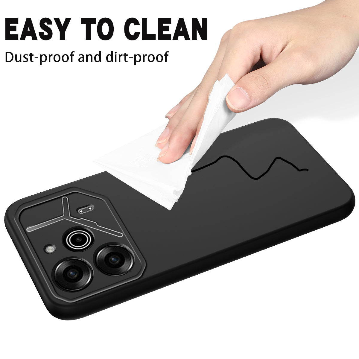 For Transsion Tecno Pova 6 Pro 5G Scratch Resistant Case Liquid Silicone Phone Cover with Hand Strap