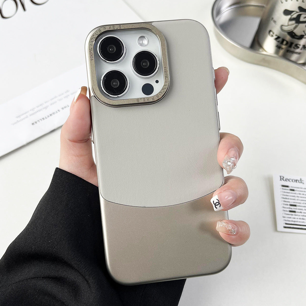 For iPhone 13 Pro 6.1 inch Cell Phone Cases Nappa Texture PU Leather Coated PC Cover