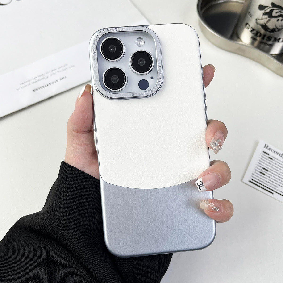 For iPhone 13 Pro 6.1 inch Cell Phone Cases Nappa Texture PU Leather Coated PC Cover