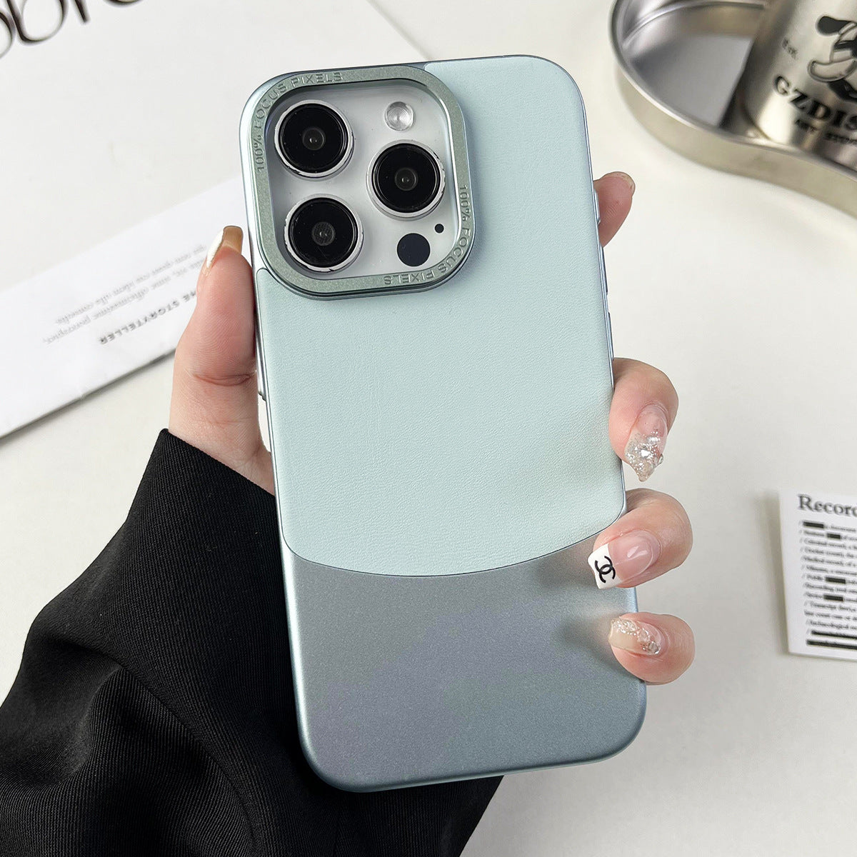 For iPhone 13 Pro 6.1 inch Cell Phone Cases Nappa Texture PU Leather Coated PC Cover