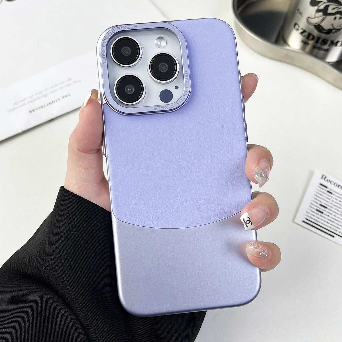 For iPhone 13 Pro 6.1 inch Cell Phone Cases Nappa Texture PU Leather Coated PC Cover