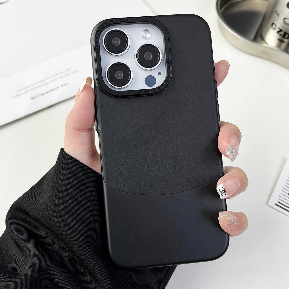For iPhone 13 Pro 6.1 inch Cell Phone Cases Nappa Texture PU Leather Coated PC Cover