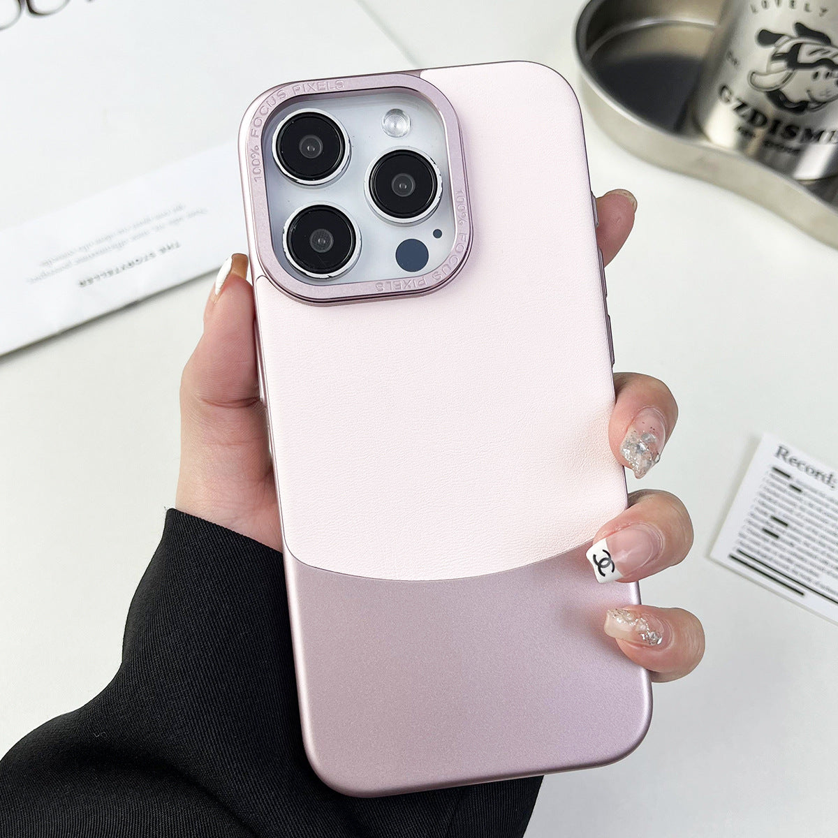 For iPhone 13 Pro 6.1 inch Cell Phone Cases Nappa Texture PU Leather Coated PC Cover