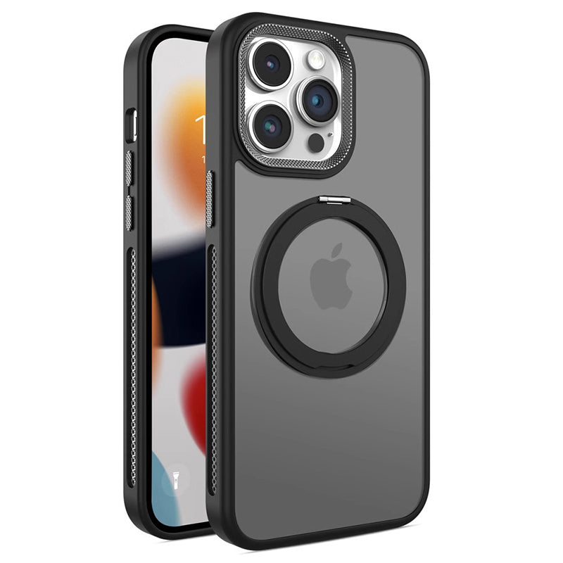 For iPhone 13 Pro Case Compatible with MagSafe PC+TPU Ring Kickstand Phone Cover