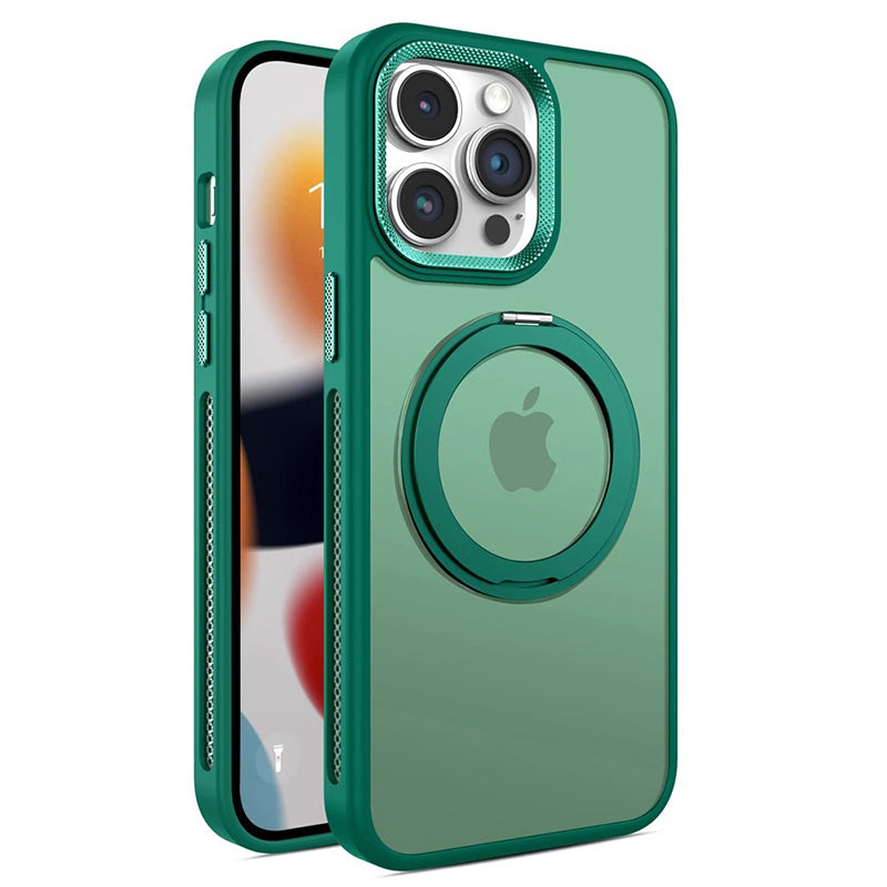 For iPhone 13 Pro Case Compatible with MagSafe PC+TPU Ring Kickstand Phone Cover