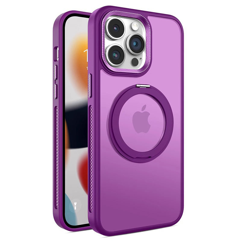 For iPhone 13 Pro Case Compatible with MagSafe PC+TPU Ring Kickstand Phone Cover