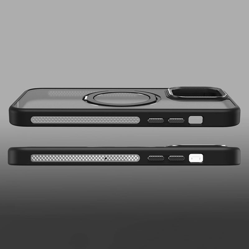 For iPhone 14 Pro Max Magnetic Phone Case Rotary Ring Kickstand Anti-drop PC+TPU Cover
