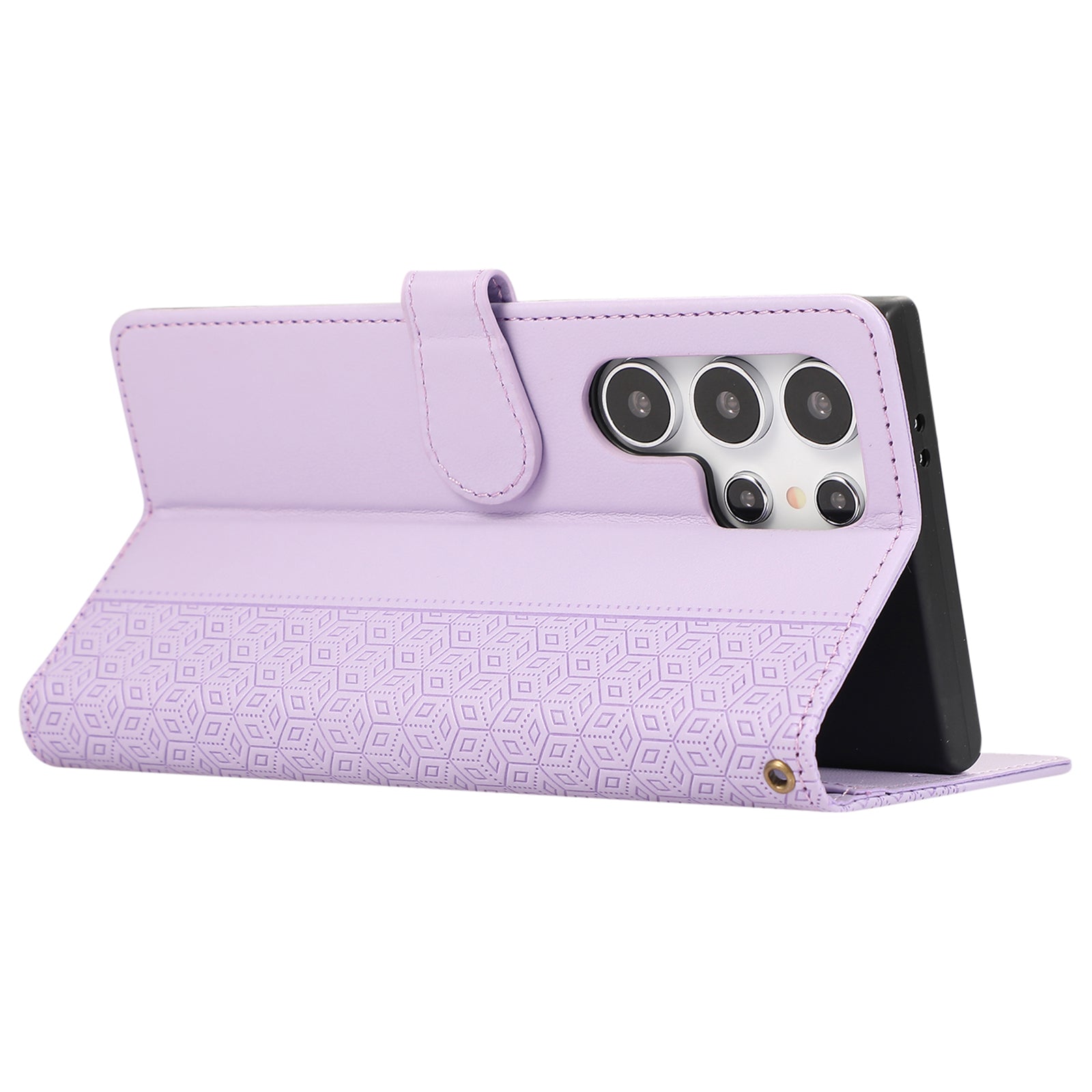 R20 for Samsung Galaxy S23 Ultra Case Splicing Rhombus PU Leather Stand Wallet Cover