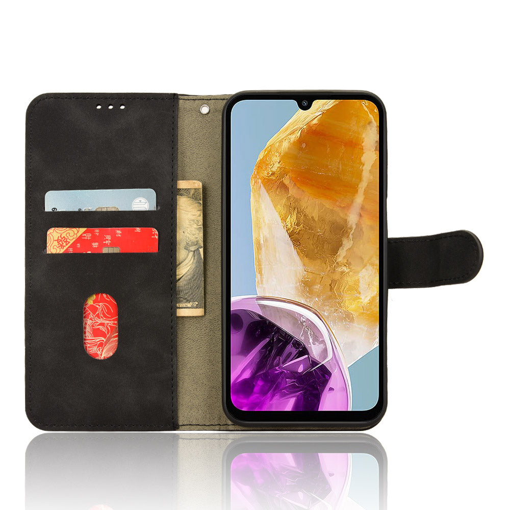 For Samsung Galaxy M15 5G Case Skin-Touch Leather Flip Stand Phone Cover