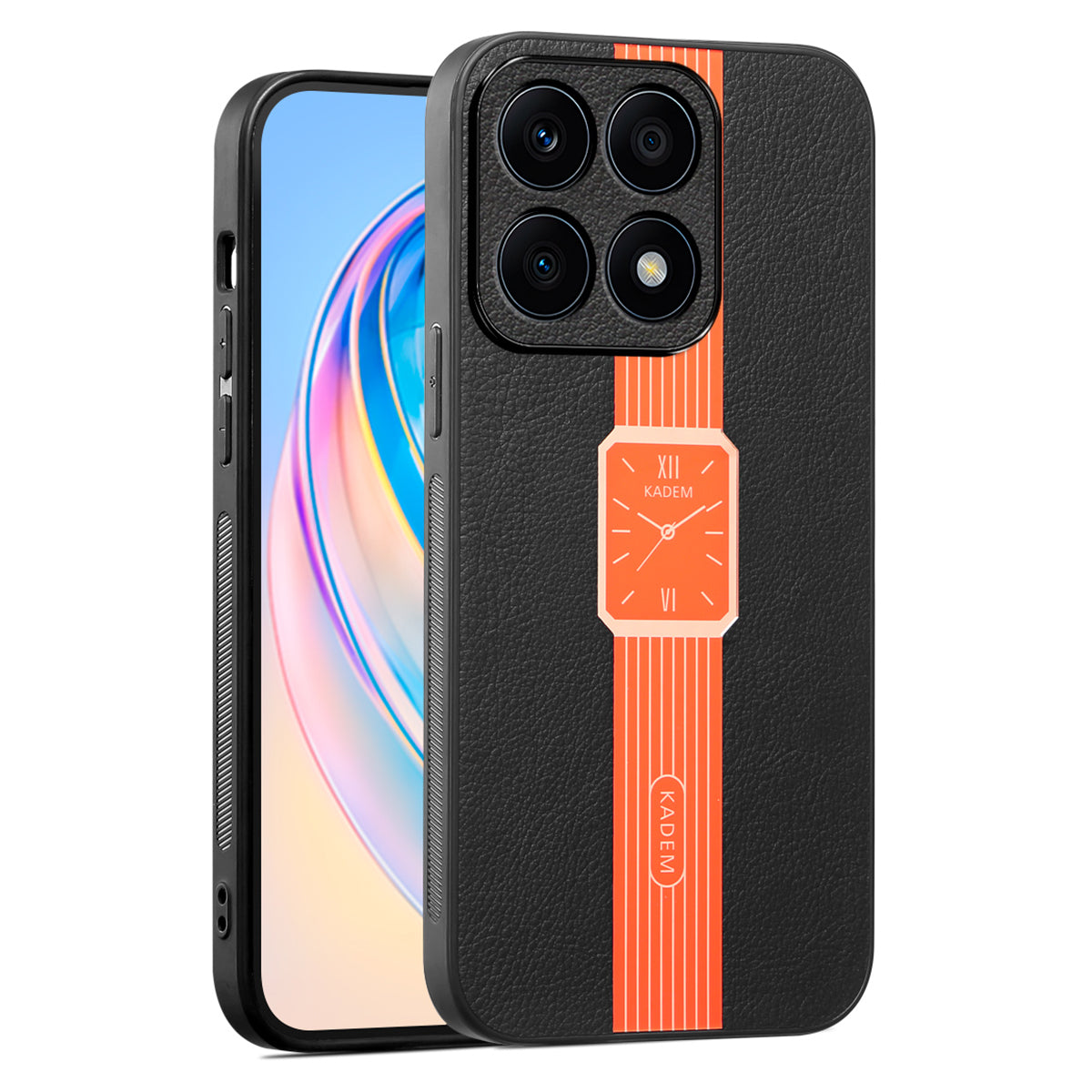KADEM For Honor X8b 4G Phone Case Electroplating Leather Coated TPU+Acrylic Cover