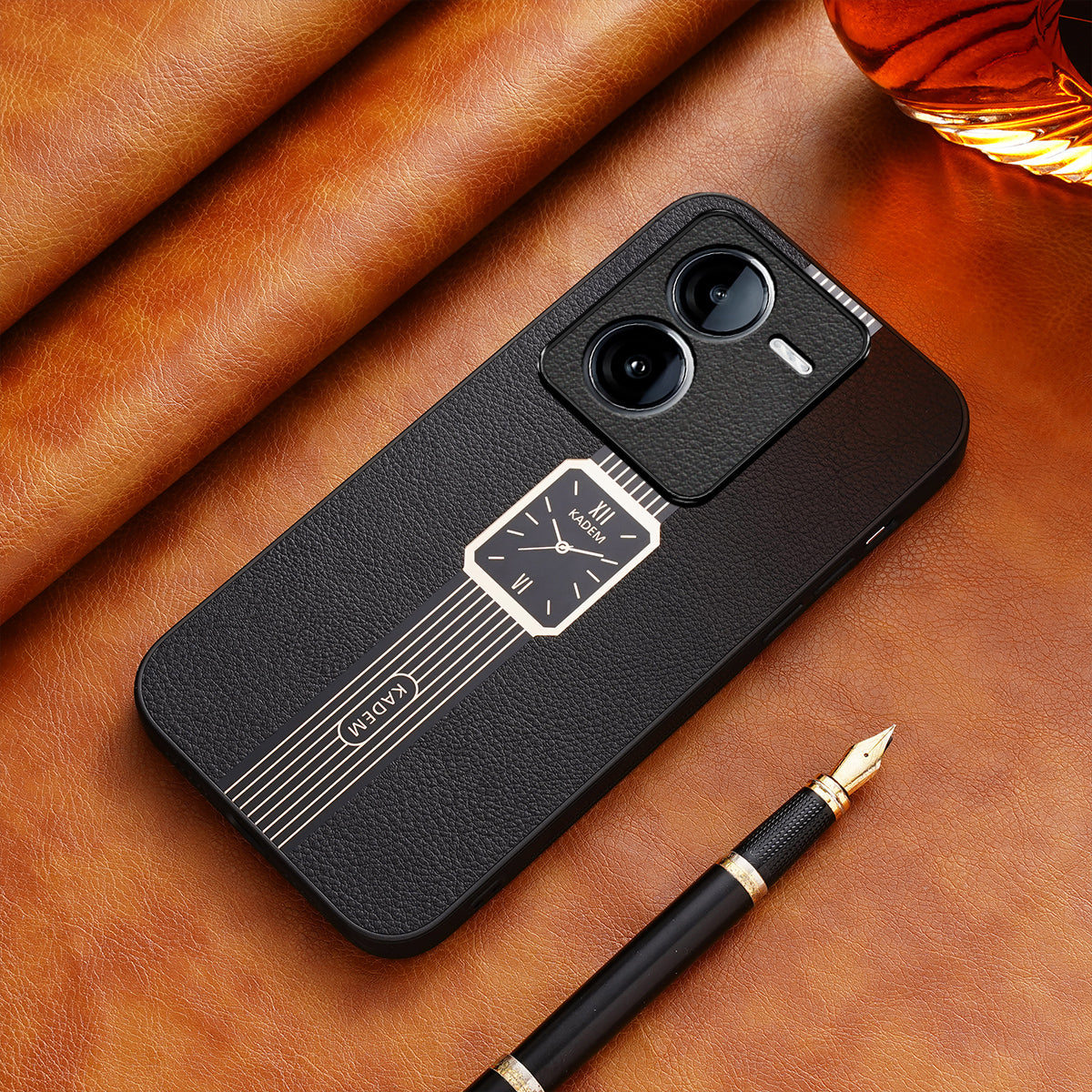 KADEM For vivo iQOO Z9 5G Case Leather+TPU+Acrylic Electroplating Phone Cover