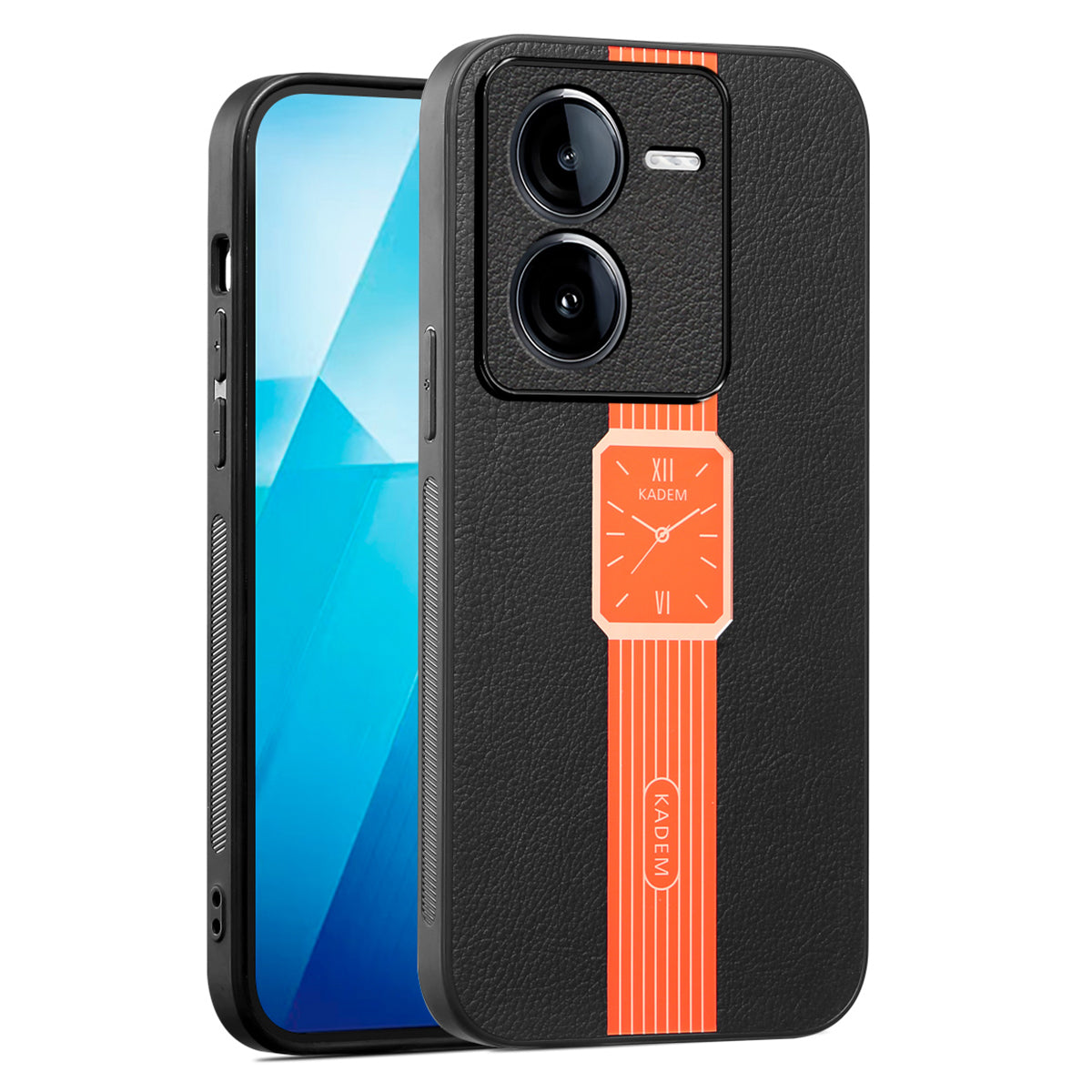 KADEM For vivo iQOO Z9 5G Case Leather+TPU+Acrylic Electroplating Phone Cover