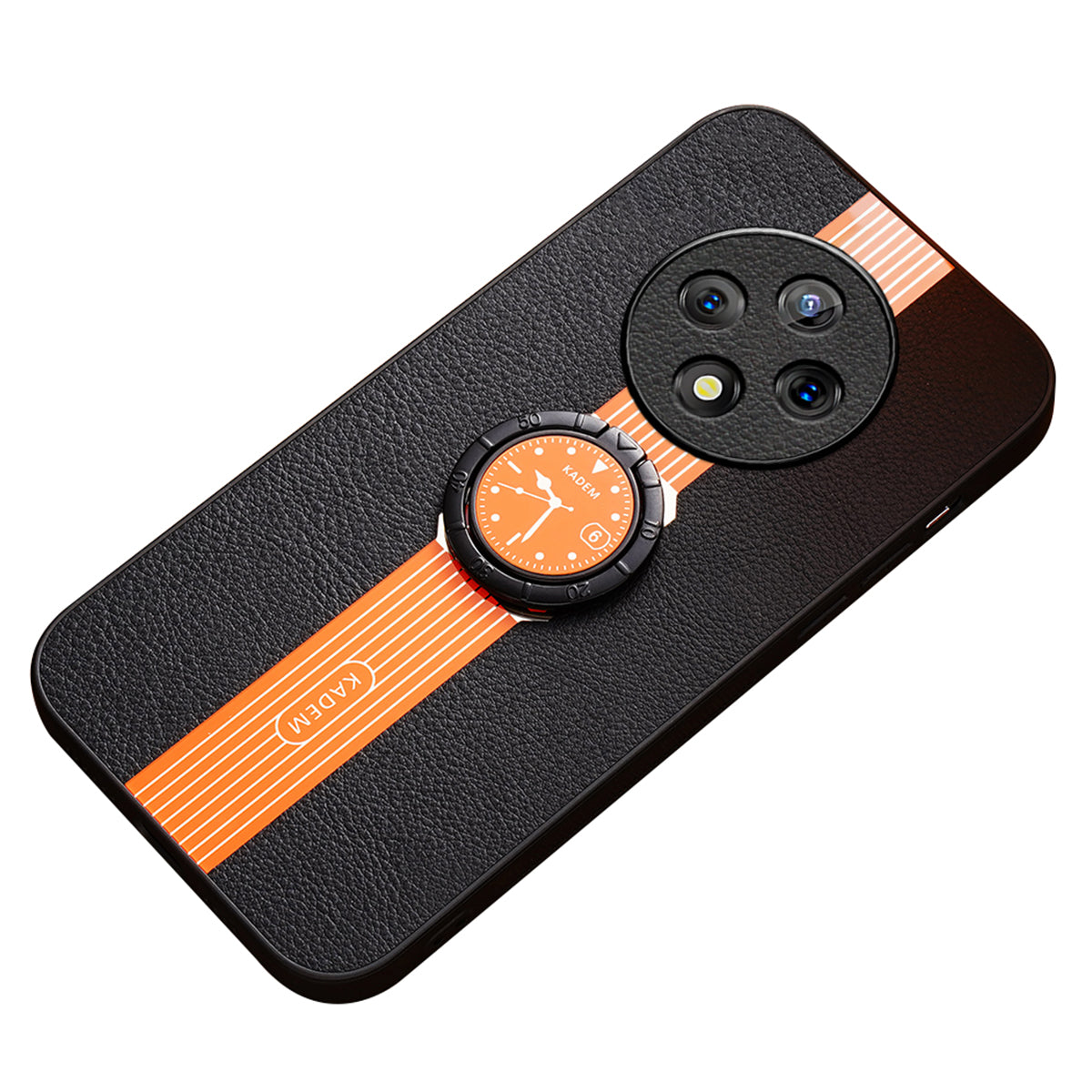 KADEM For Oppo A3 Pro 5G Kickstand Case Electroplating Magnetic Car Mount Leather Back Phone Cover