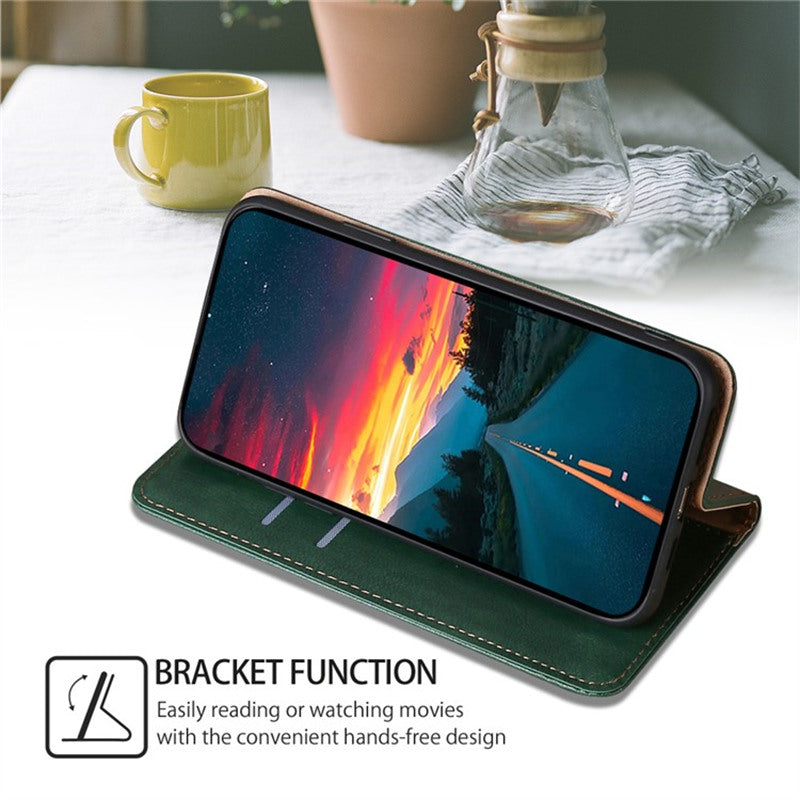 For Samsung Galaxy S24 Ultra Leather Case Magnetic Absorption Folio Stand Phone Cover