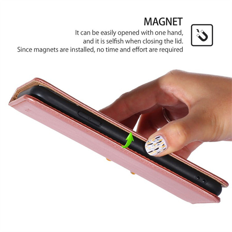 For Honor Magic6 5G Card Slots Case Anti-Dorp PU Leather Magnetic Phone Cover