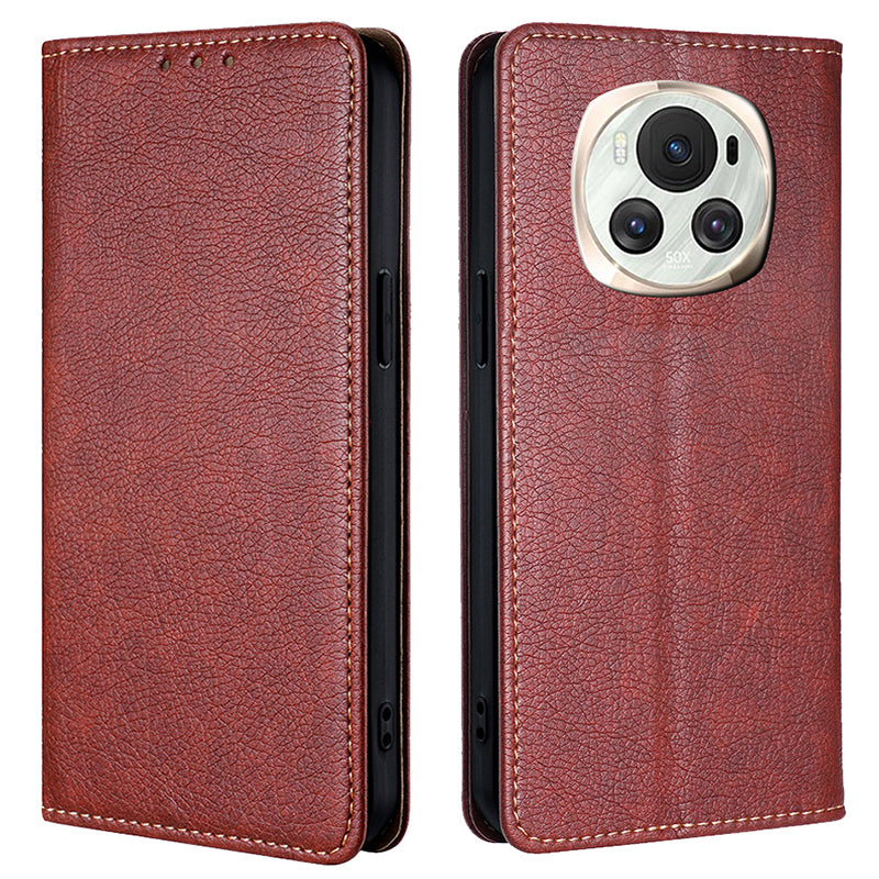 For Honor Magic6 5G Card Slots Case Anti-Dorp PU Leather Magnetic Phone Cover