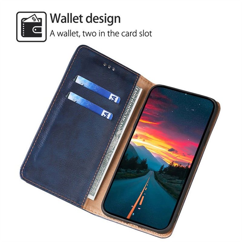 For Samsung Galaxy Xcover7 Magnetic Case Card Slots PU Leather Phone Cover