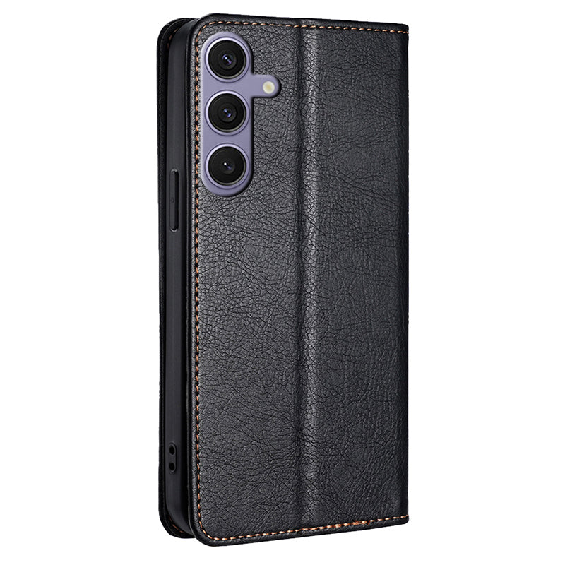 For Samsung Galaxy S23 FE Anti-scratch Case Wallet Card Slots PU Leather Magnetic Cell Phone Cover