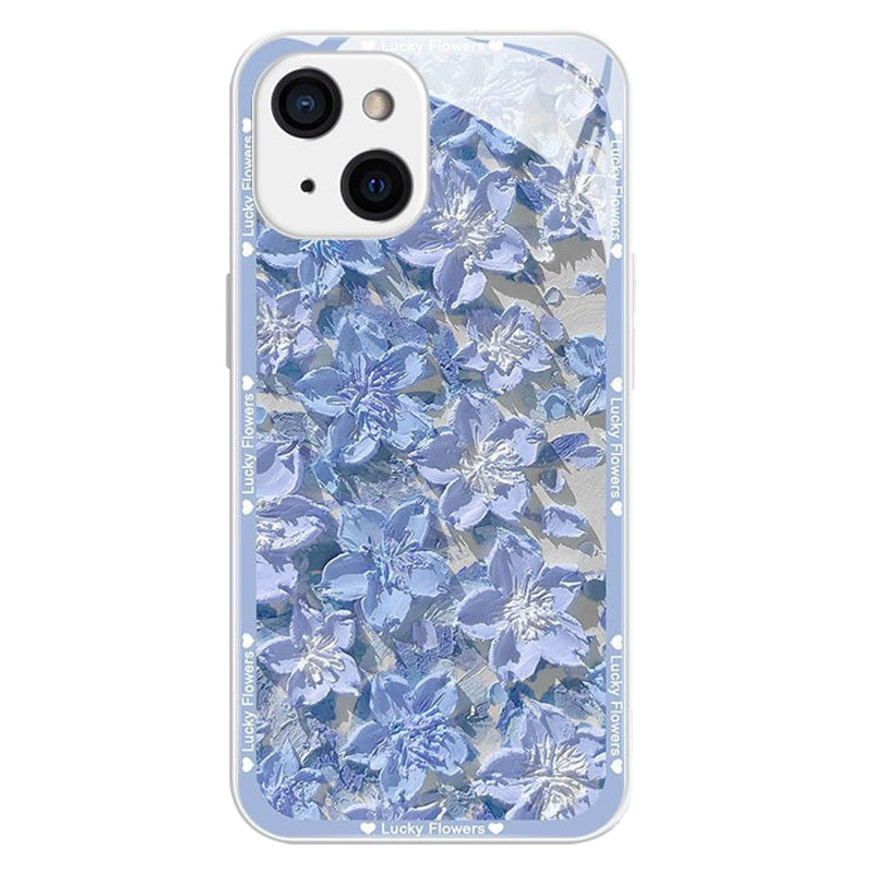 For iPhone 15 Case Oil Painting Floral Pattern Phone Back Shell