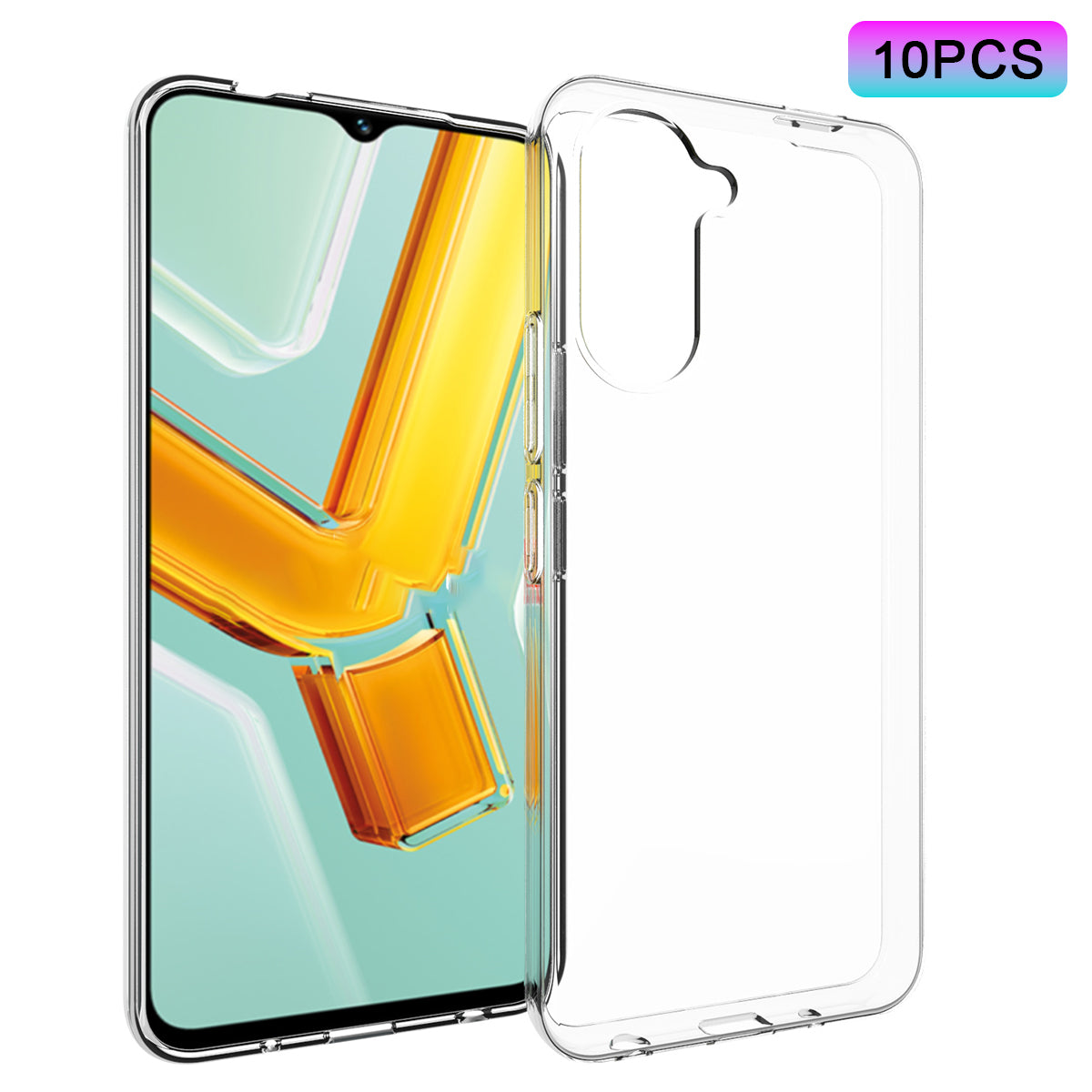 10Pcs / Pack For vivo Y03 Phone Case Watermark-Free Anti-scratch Clear TPU Phone Cover