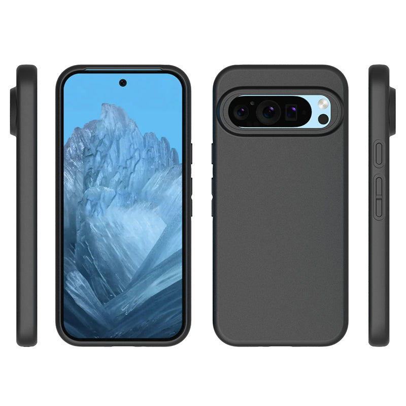 10Pcs / Set for Google Pixel 9 Matte Mobile Phone Case Black TPU Shockproof Phone Back Cover