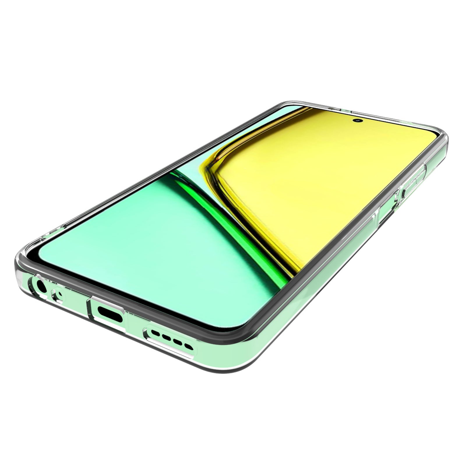 10Pcs / Pack For Realme C67 4G Case Watermark-Free Anti-drop TPU Phone Cover with Lanyard Hole