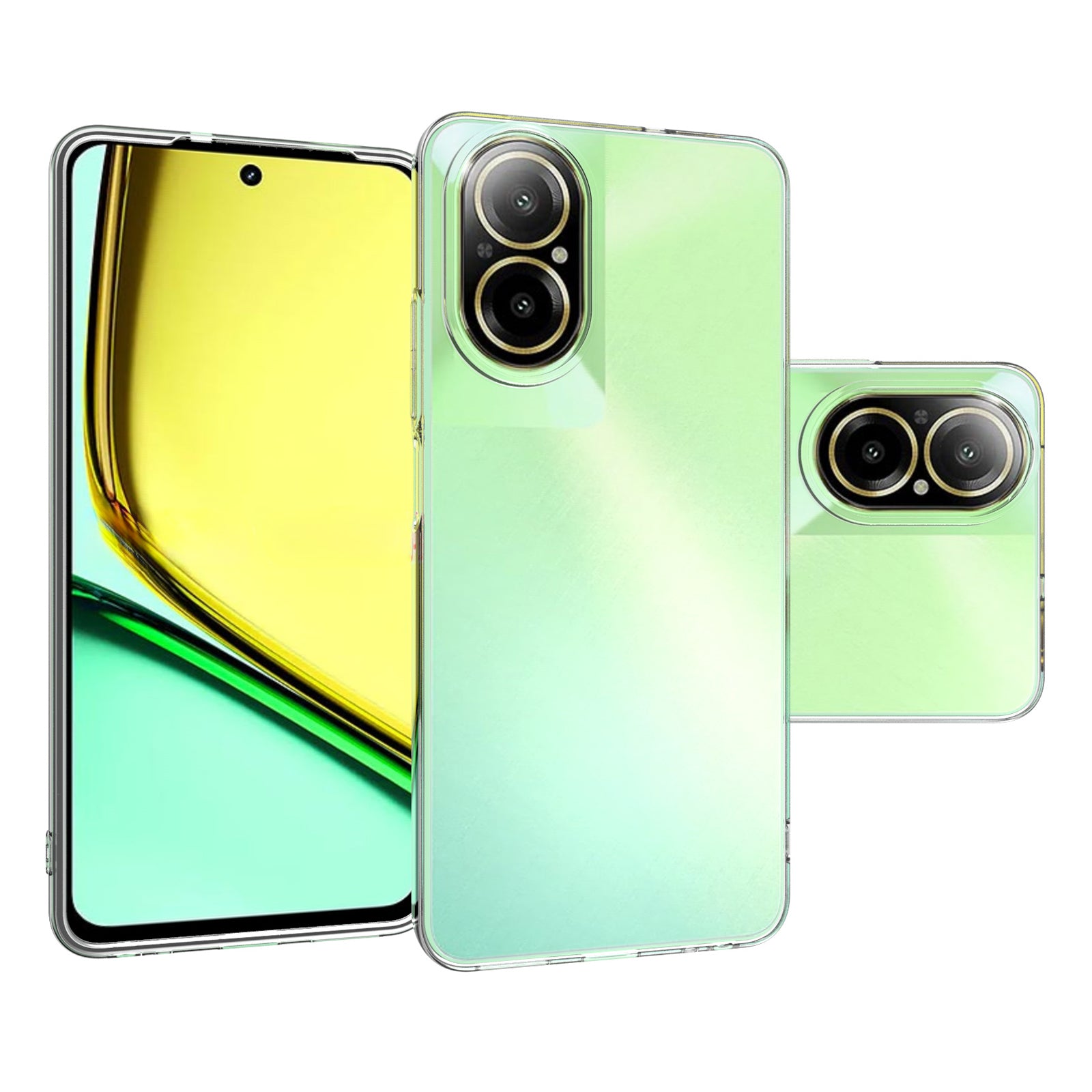 10Pcs / Pack For Realme C67 4G Case Watermark-Free Anti-drop TPU Phone Cover with Lanyard Hole