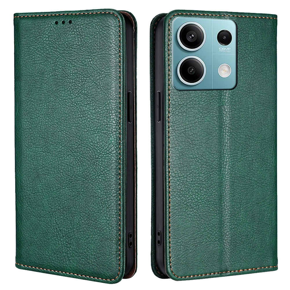 For Xiaomi Redmi Note 13 4G Wallet Case Leather Phone Cover with Magnetic Closure