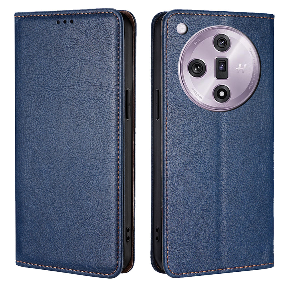 For Oppo Find X7 5G Leather Case Solid Color Magnetic Flip Phone Cover