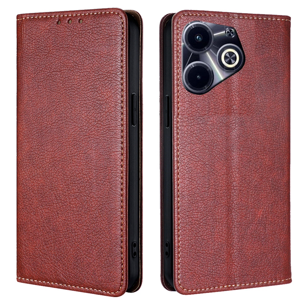 For Transsion Infinix Hot 40i PU Leather Case Magnetic Closing Wallet Phone Cover
