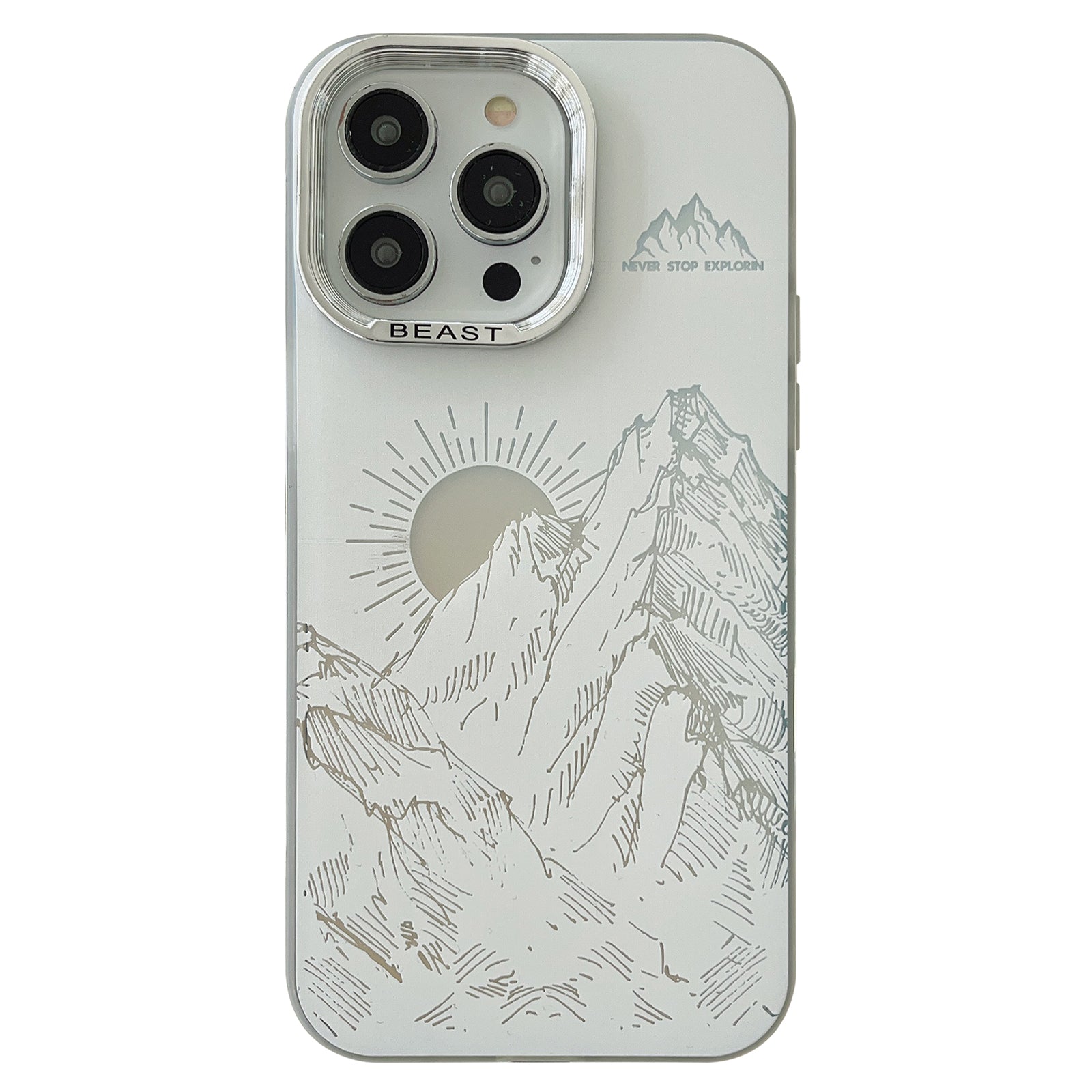 For iPhone 14 Pro Max Case Aurora Electroplating Frame Bump Proof TPU+PC Cover