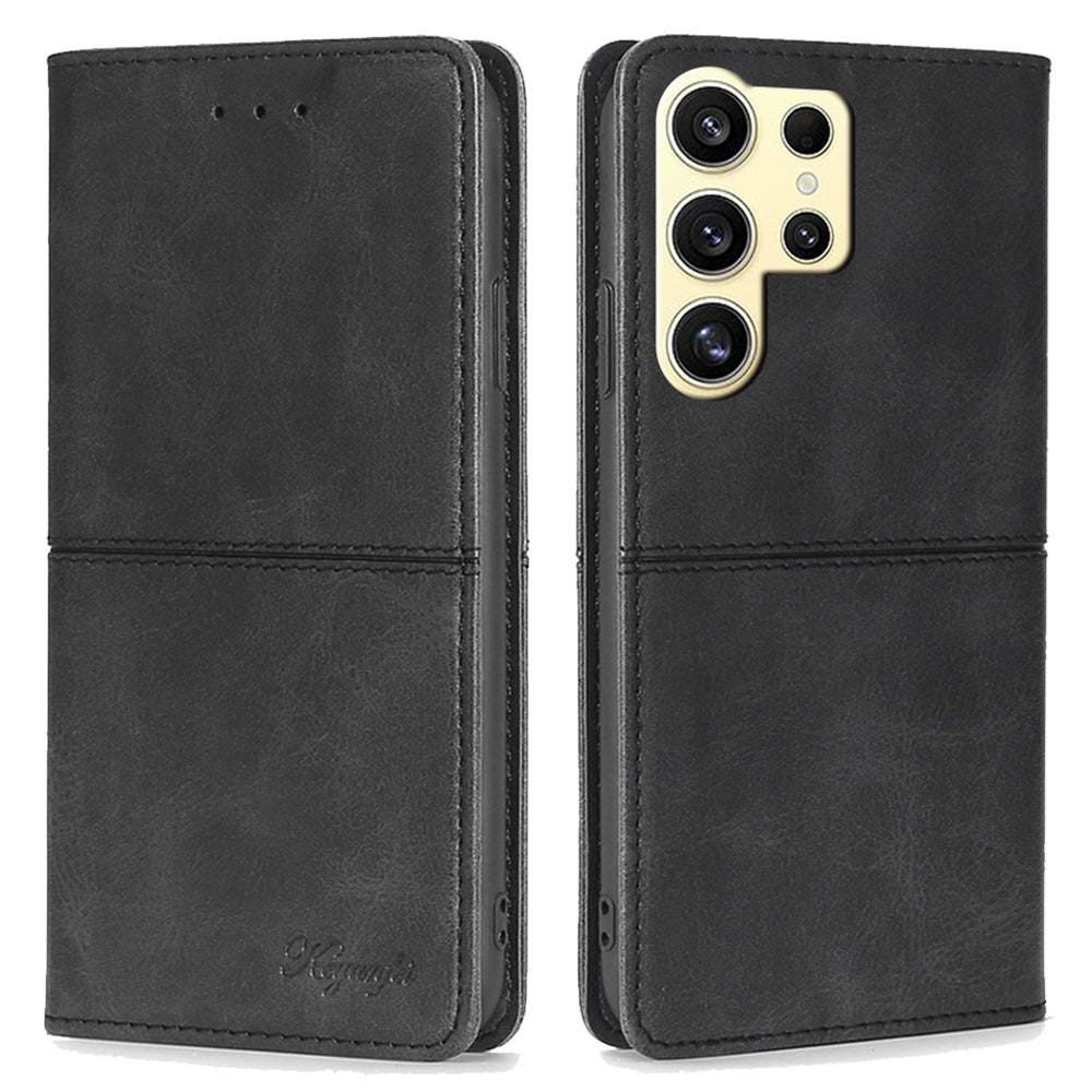 For Samsung Galaxy S24 Ultra Card Slots Phone Cover Cowhide Texture Phone Protective Case