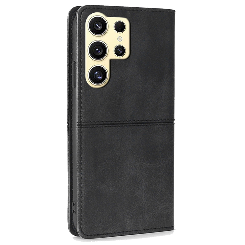 For Samsung Galaxy S24 Ultra Card Slots Phone Cover Cowhide Texture Phone Protective Case