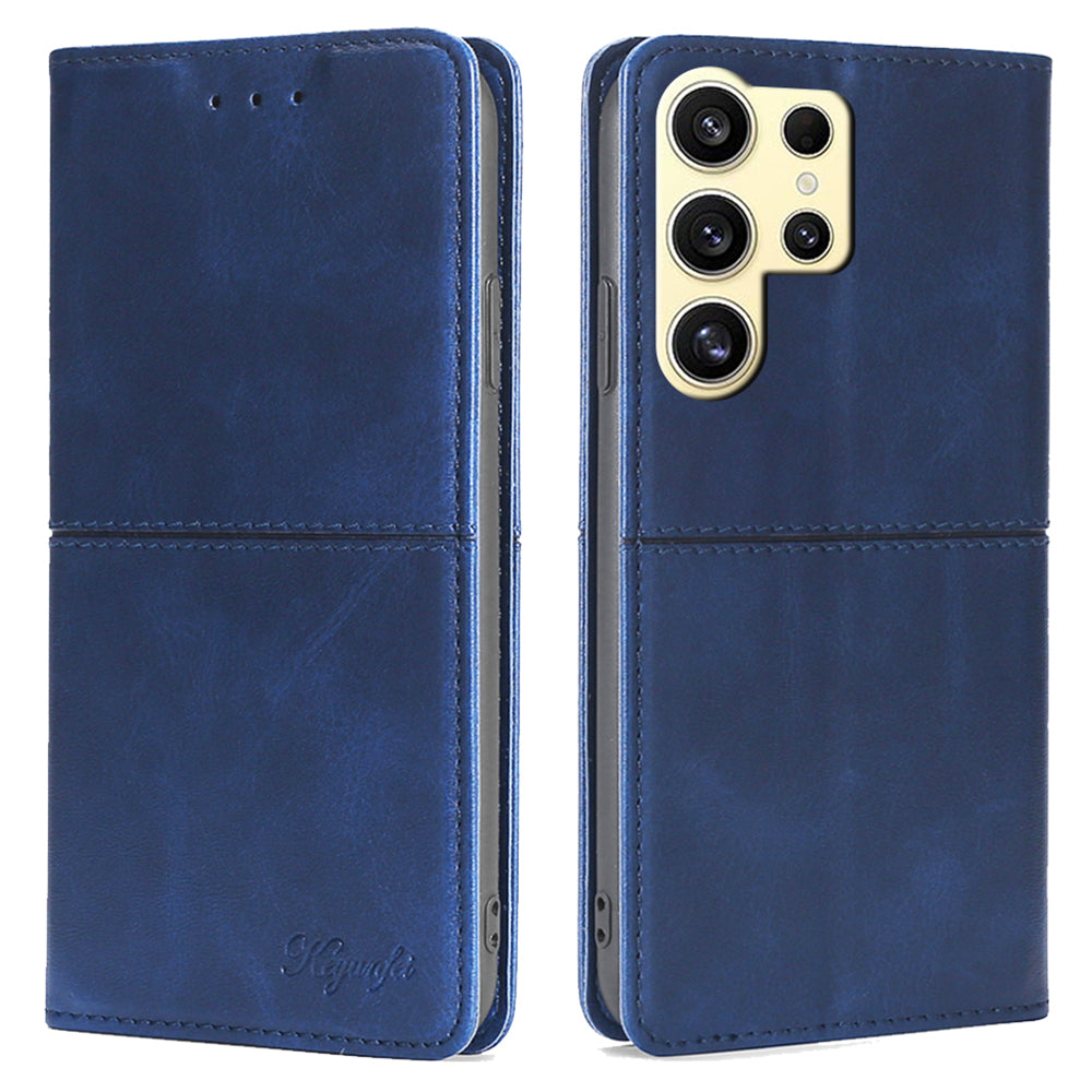 For Samsung Galaxy S24 Ultra Card Slots Phone Cover Cowhide Texture Phone Protective Case