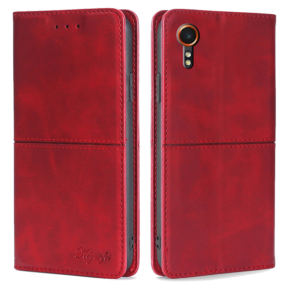 For Samsung Galaxy Xcover7 Case Card Slots Cowhide Texture Protective Phone Cover