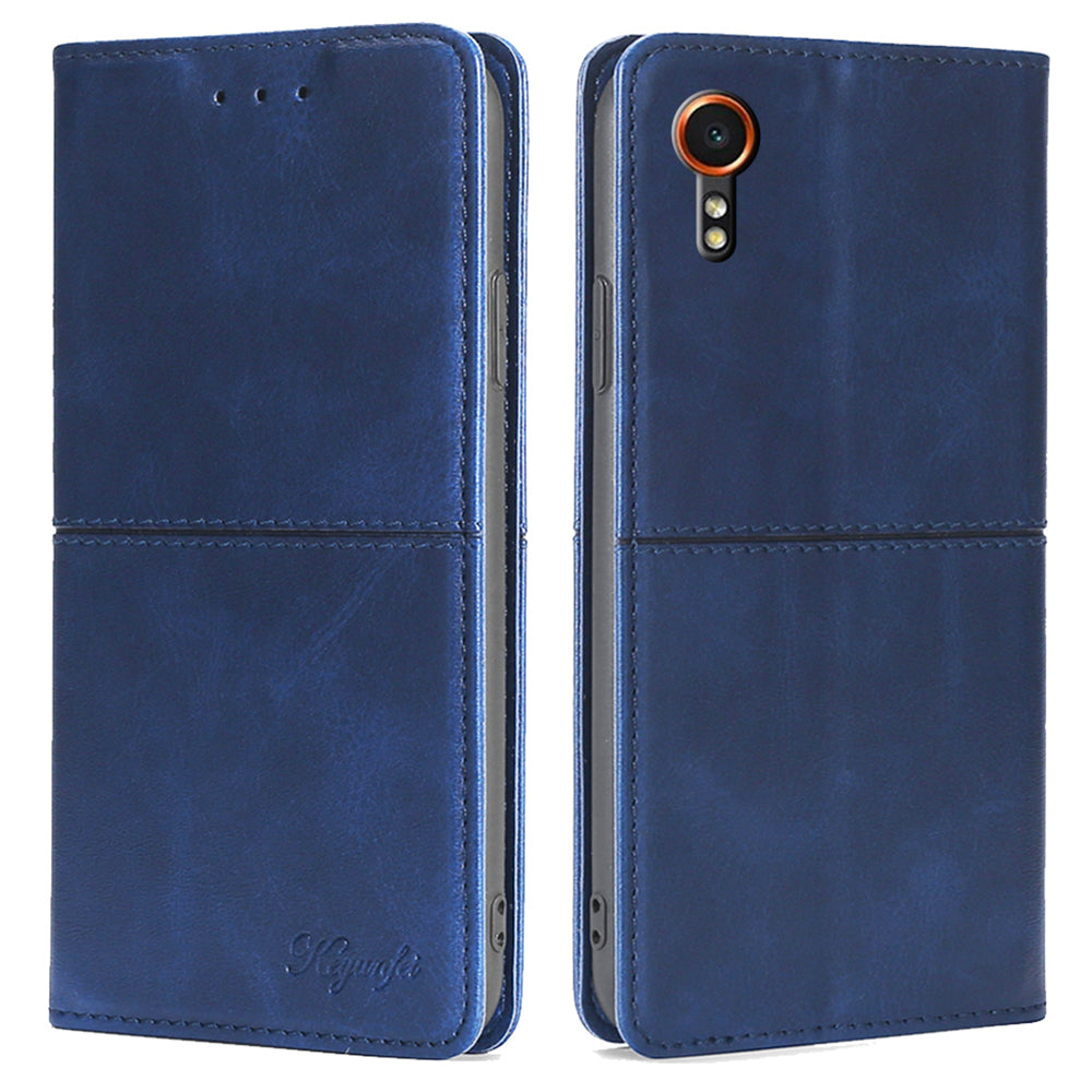 For Samsung Galaxy Xcover7 Case Card Slots Cowhide Texture Protective Phone Cover