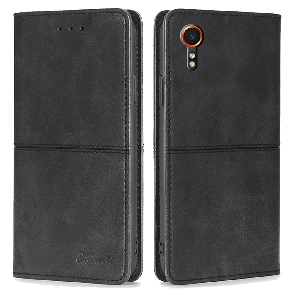 For Samsung Galaxy Xcover7 Case Card Slots Cowhide Texture Protective Phone Cover
