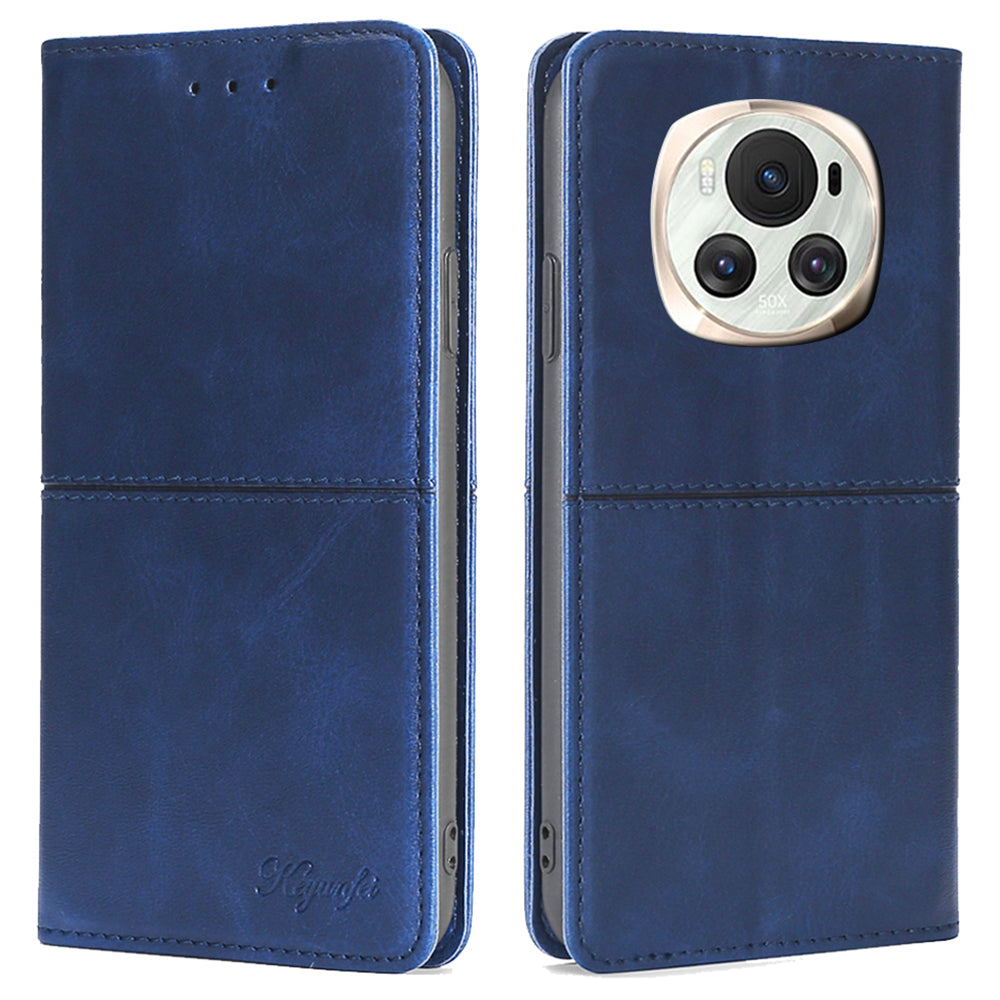 For Honor Magic6 5G Protective Phone Case Card Slots Cowhide Texture Cover