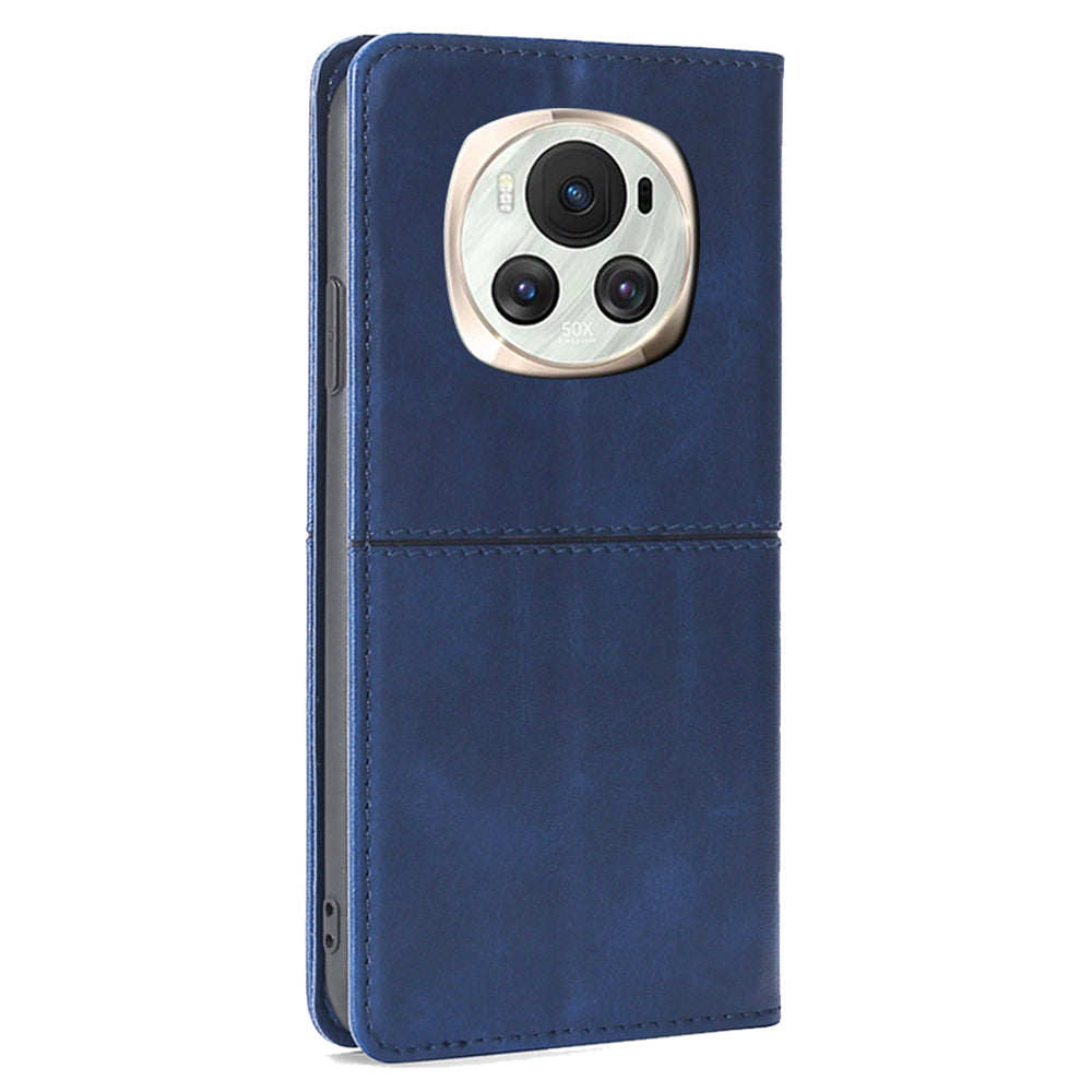 For Honor Magic6 5G Protective Phone Case Card Slots Cowhide Texture Cover
