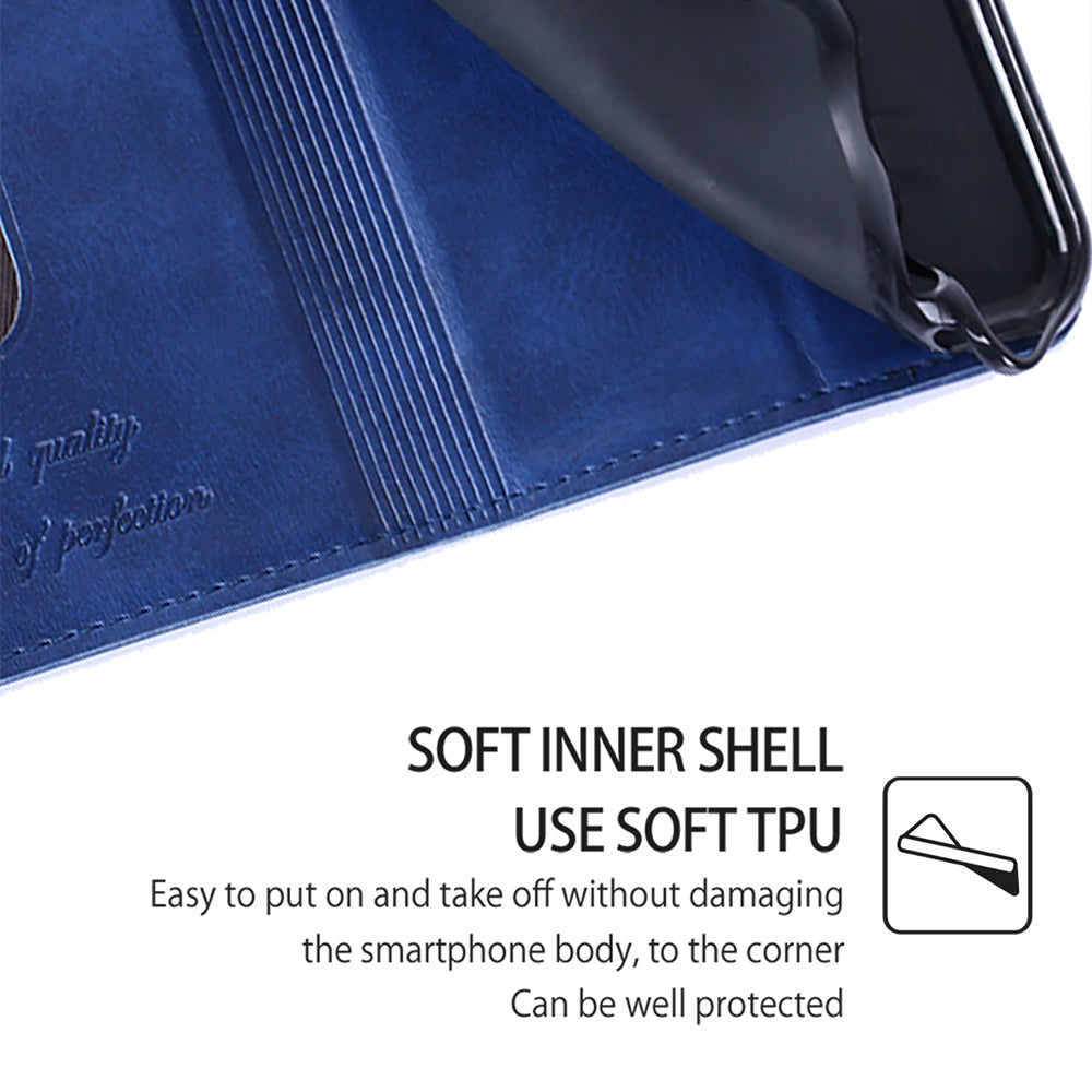 For Oppo Find X7 Ultra Leather Case Card Slots Cowhide Texture Magnetic Closing Phone Cover