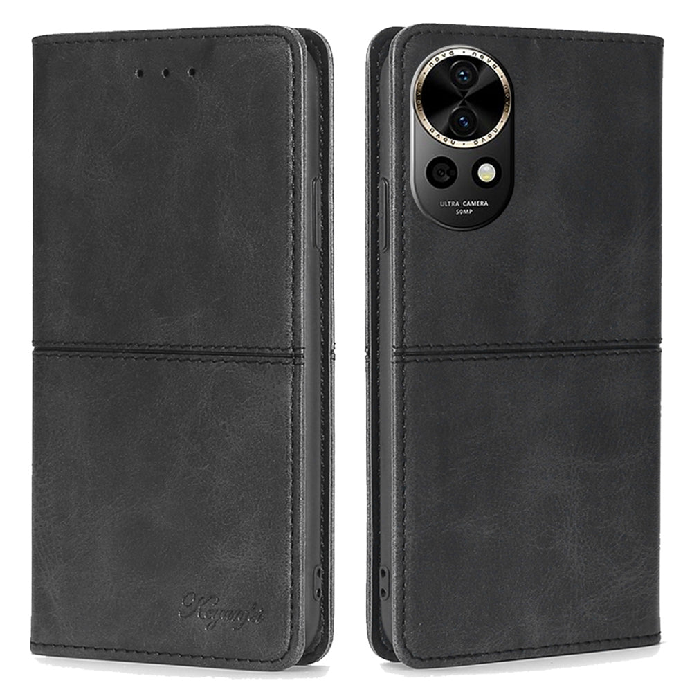 For Huawei nova 12 5G Phone Case Card Slots Cowhide Texture Leather Flip Cover