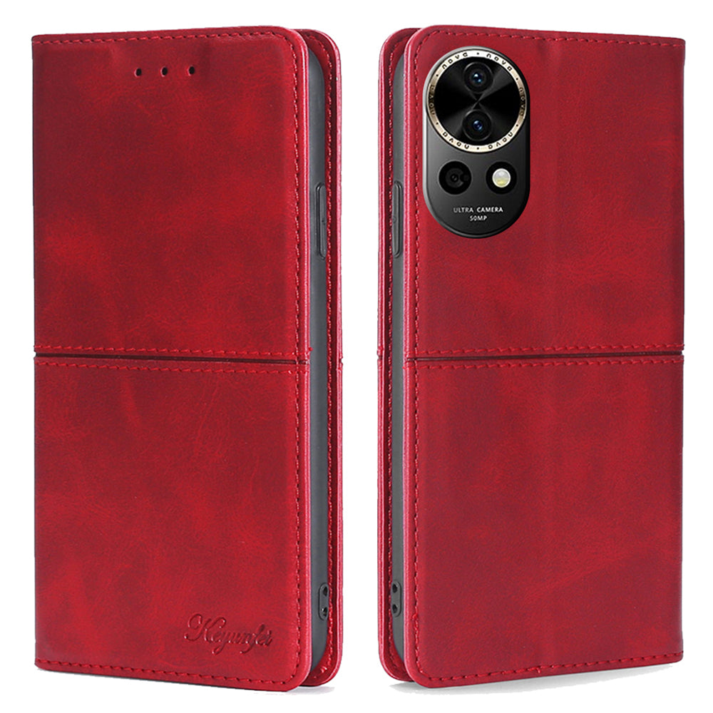 For Huawei nova 12 5G Phone Case Card Slots Cowhide Texture Leather Flip Cover