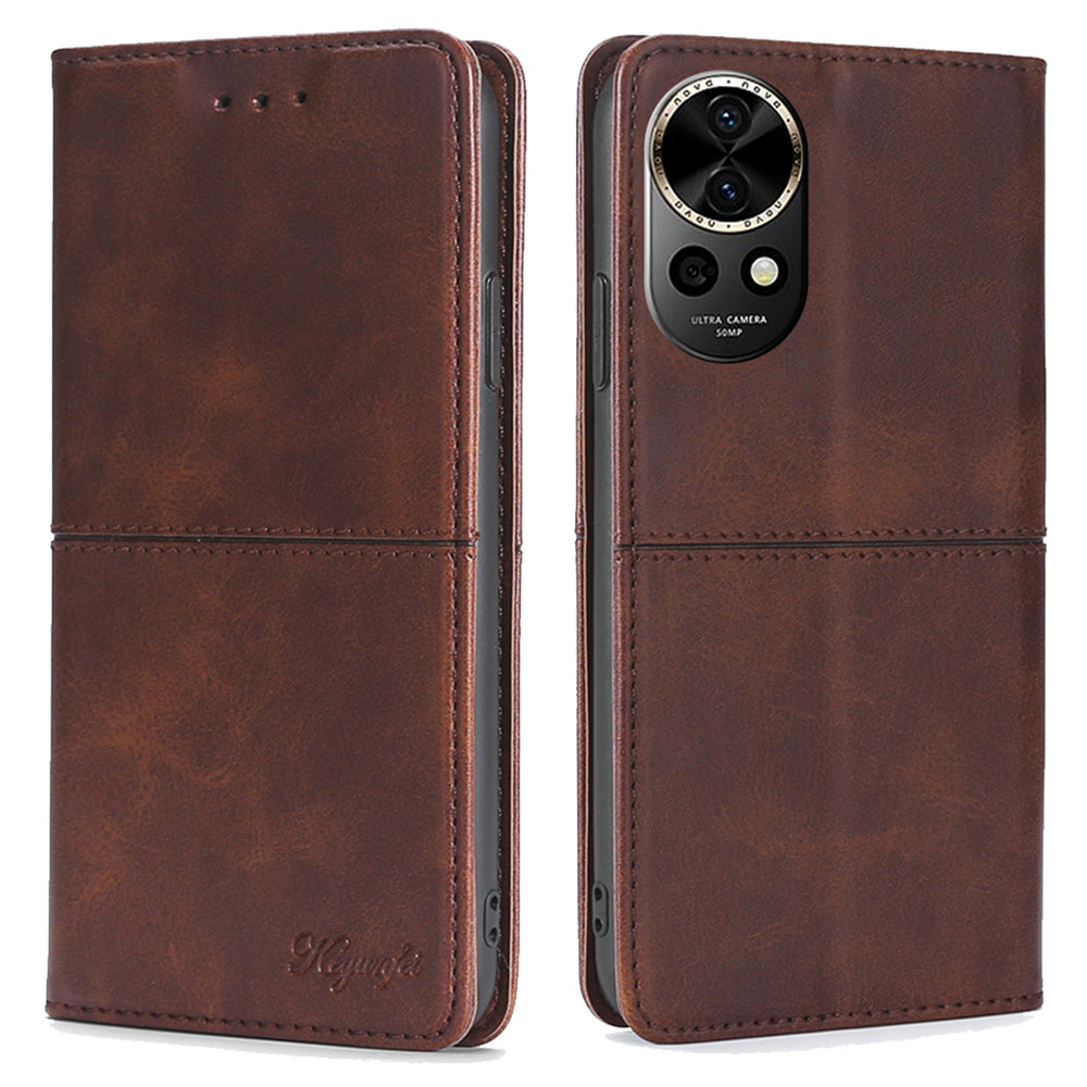 For Huawei nova 12 5G Phone Case Card Slots Cowhide Texture Leather Flip Cover