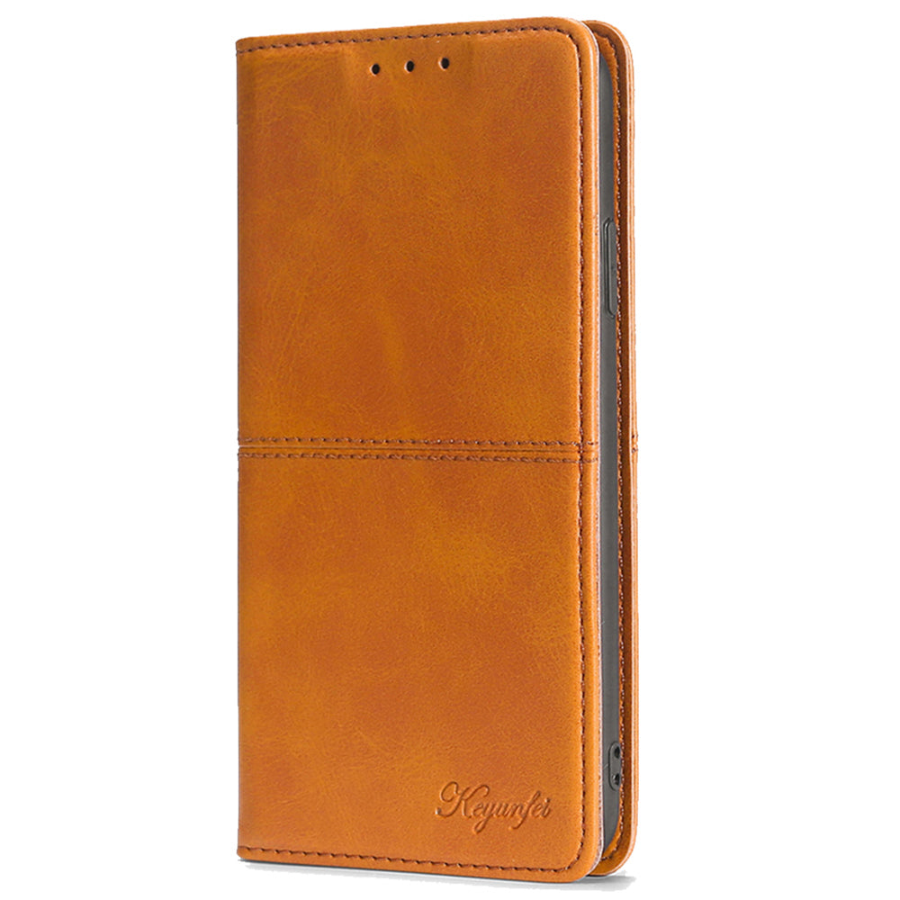 For Motorola Moto G Play (2024) 4G Leather Case Card Slots Cowhide Texture Smart Phone Cover